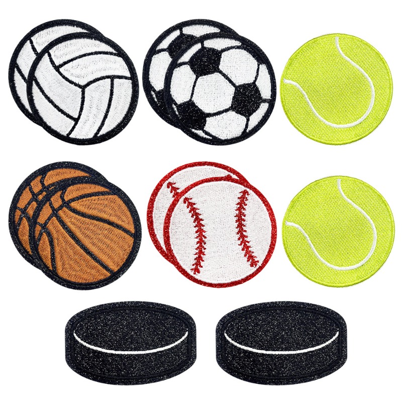 Badminton Icon - グリッタースポーツ野球サッカーテニスアイロン接着縫製刺繍バッジパッチ DIY Tシャツ帽子バックパック衣類アップリケステッカー