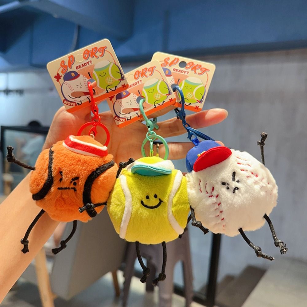 ユニークなぬいぐるみスポーツシリーズキーチェーン、野球、テニ - Badminton Anime のレビューと価格