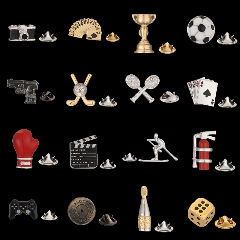 メンズブローチ スポーツ ポーカーダイス バドミントン ゴル - Badminton Icon のレビューと価格